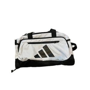 Adidas Defender Medium 20"x12"x10" White Black Duffel Bag